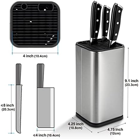 Sumteene Universal Stainless Steel Knife Block