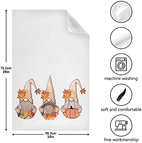 Soft Absorbent Autumn Gnome Dish Towels