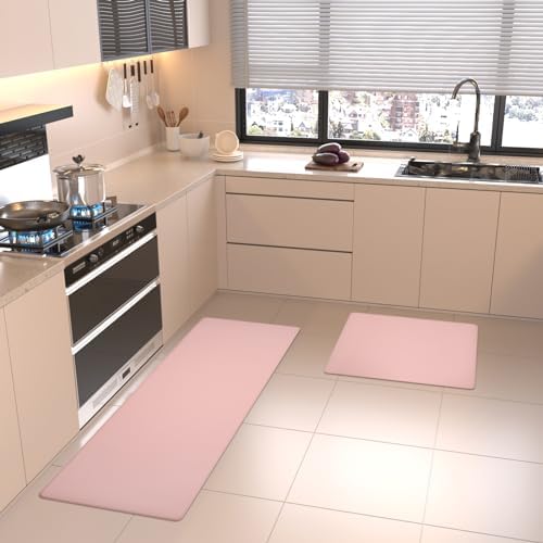 Lyeasw Pink Kitchen Mats 2 Pcs Set