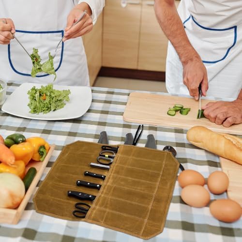 7-Knives Roll Case Storage Bag - Heavy-Duty Protective