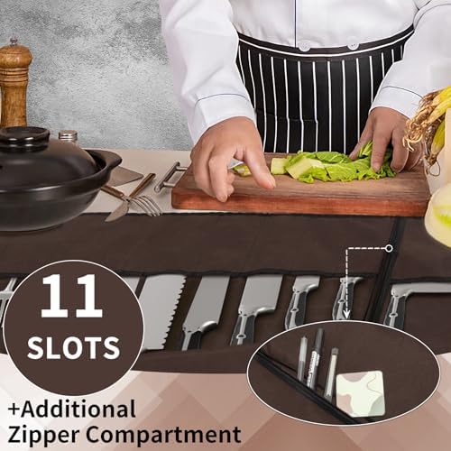 Compact Knives Roll Case with 11 Pockets for Professional Use