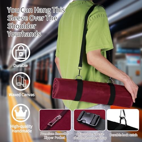 Baizoy Chef Knife Roll Bag - 10 Slots Waxed Canvas Heavy Duty