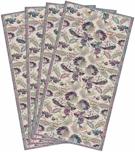 ZOE GARDEN 4-Pack Brown Paisley Floral Kitchen Towels