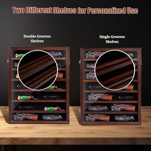Space-Saving Wooden Knife Display Case