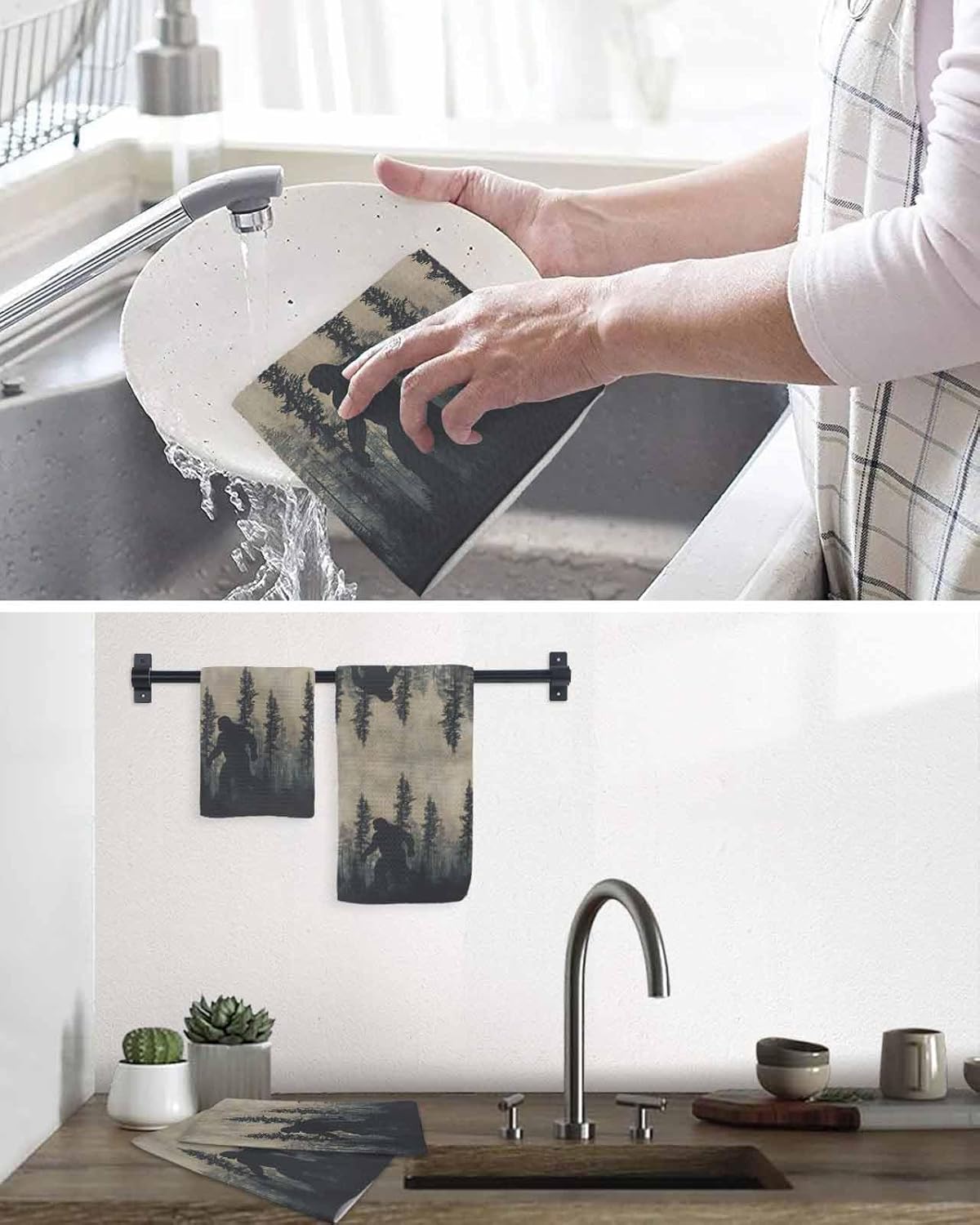 Habtucy Forest Gorilla Hand Towel Set 2 Pieces