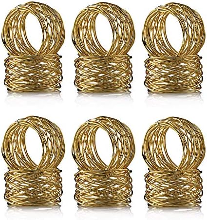 Kaizenasa Handmade Gold Napkin Rings Set