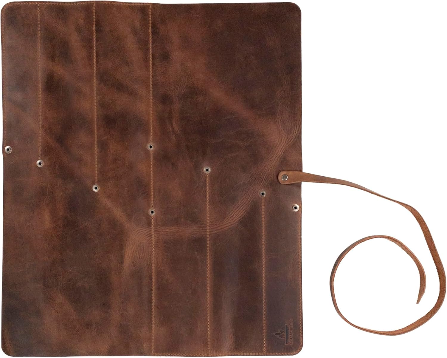 6-Slot Knife Roll Portable Leather Organizer