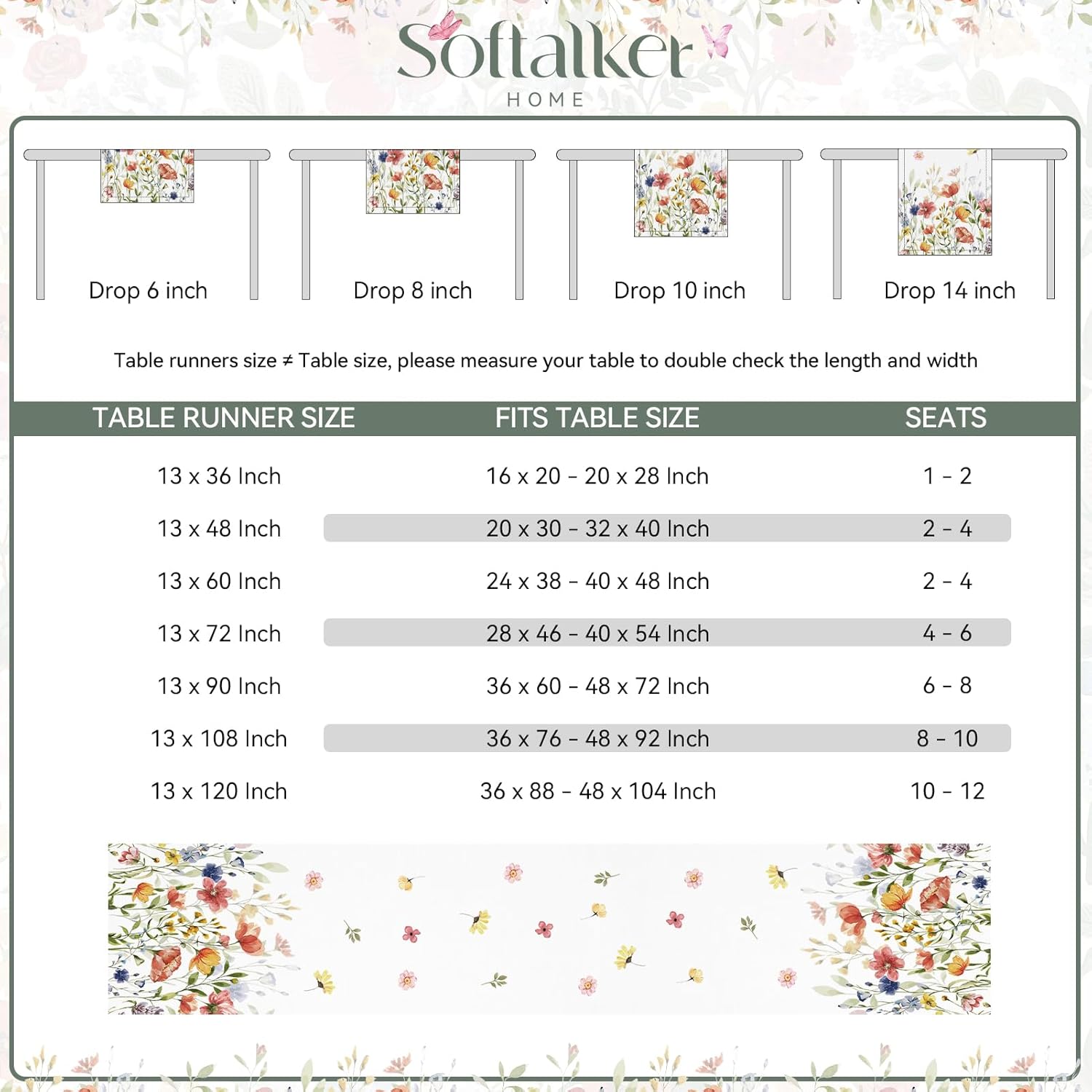 Spring Table Runner Soft and Durable Perfect for Gains