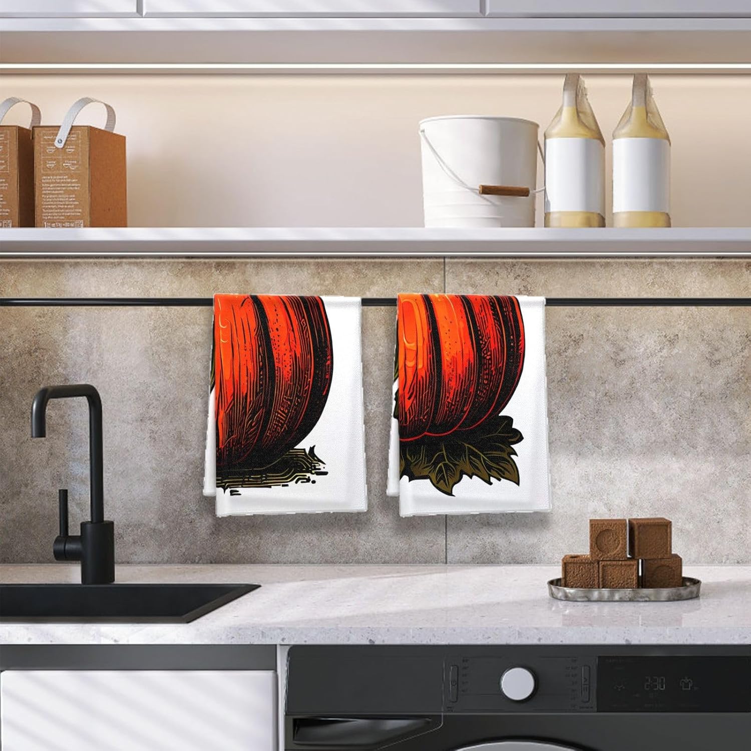 Oeught Fall Handy Kitchen Towel Set Warm Simple