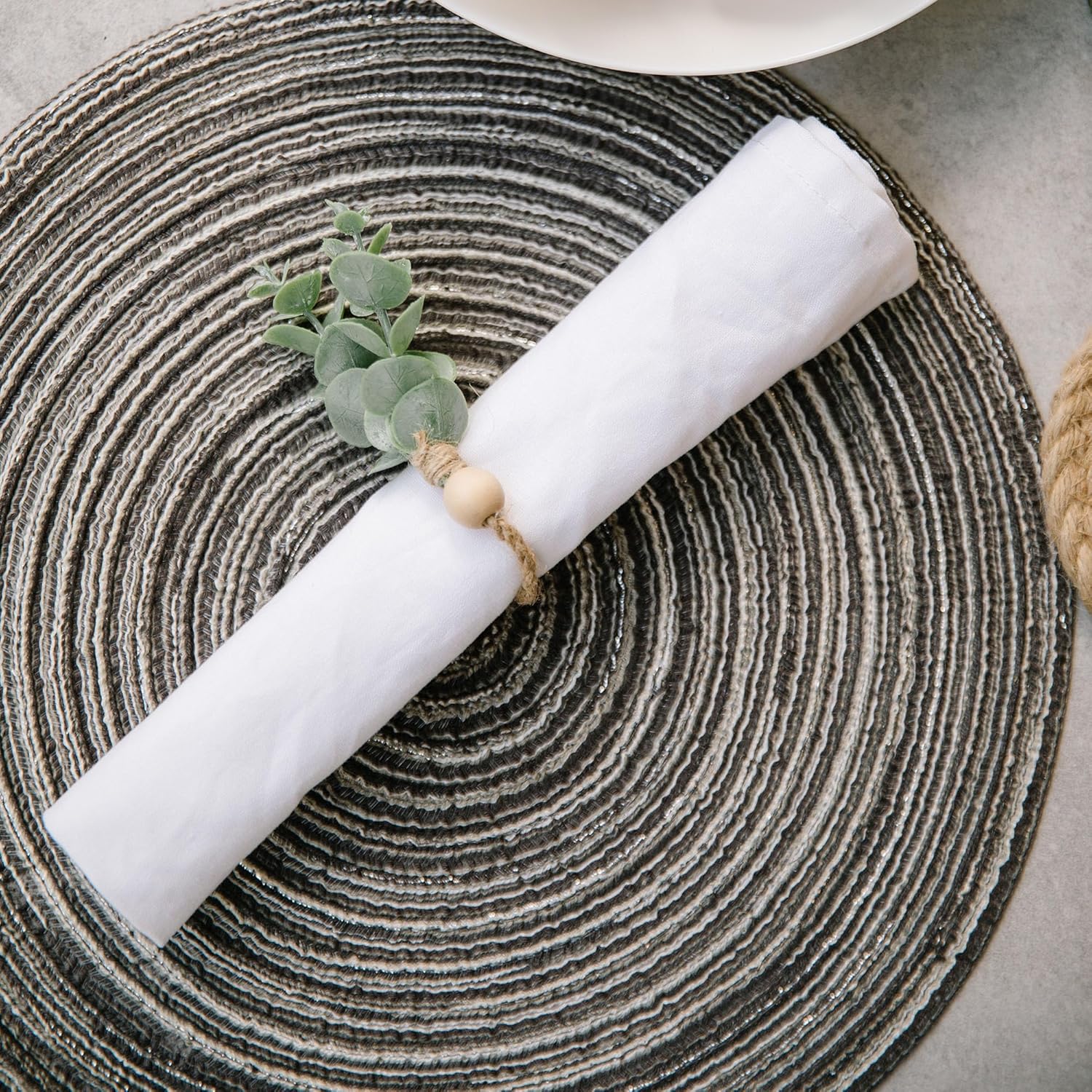 Bohemian Rustic Napkin Rings Set of 12