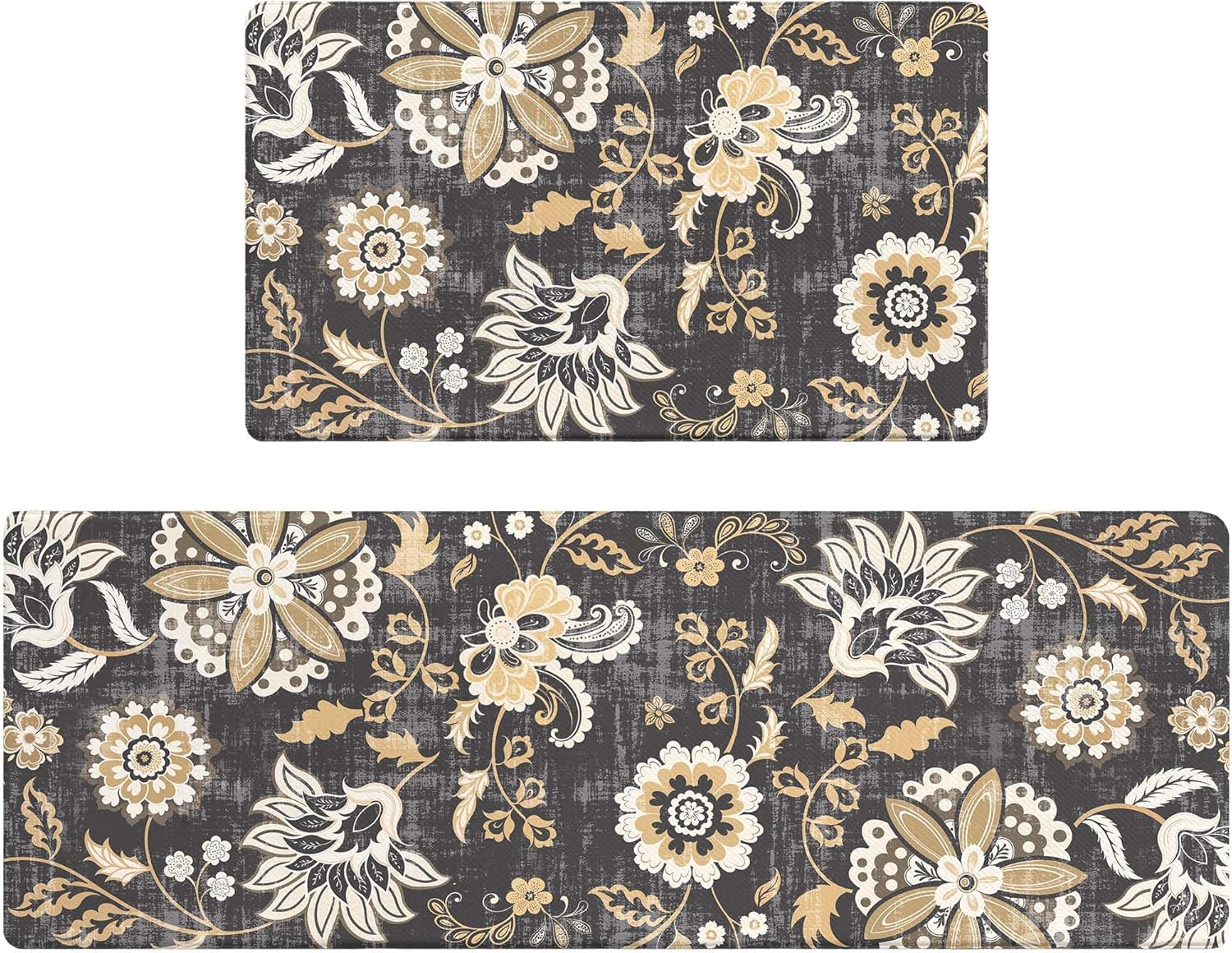 AMM Anti Fatigue Boho Floral Kitchen Rugs with Memory Foam